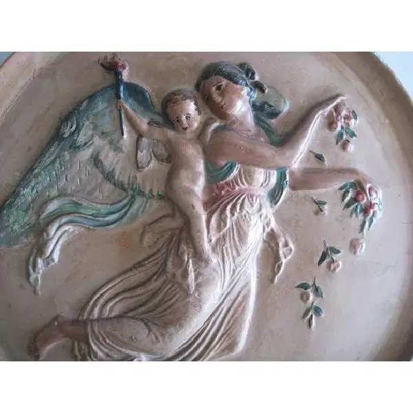 Antique keramik sculpture buatan German Fliegende Engel anno 1800