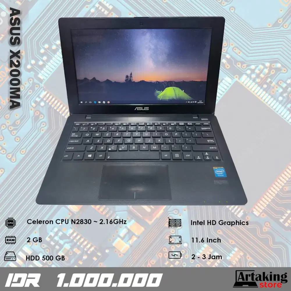 Asus X200MA - Celeron N2830 - Normal Semua Siap Pakai