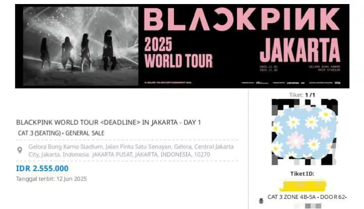 Di jual tiket black pink 1 tiket aja