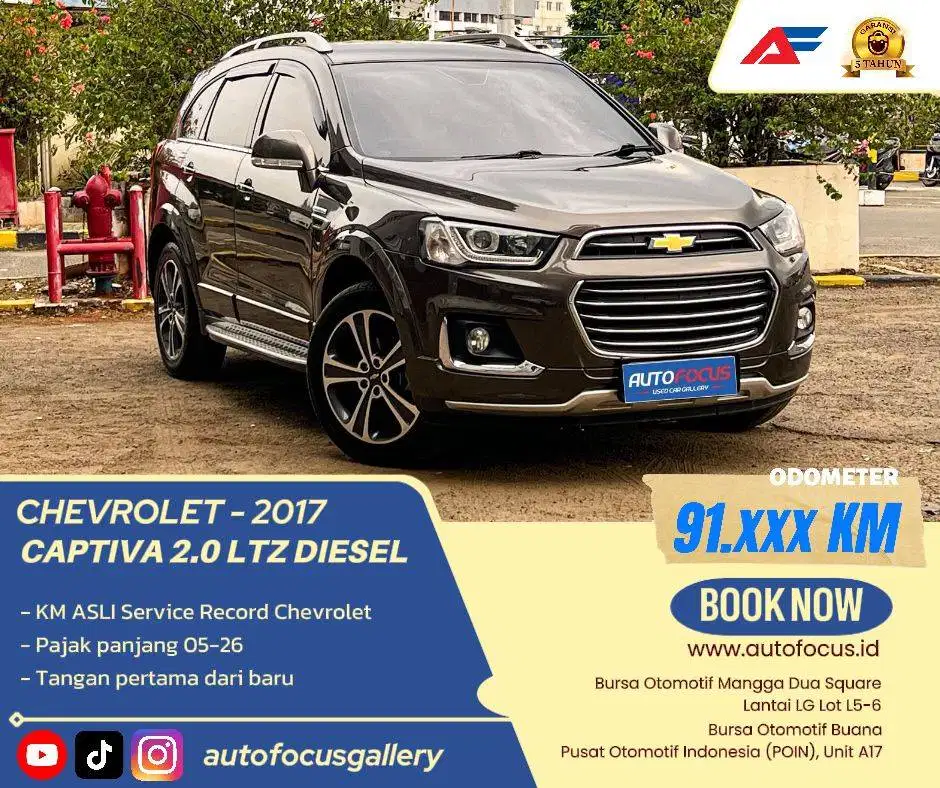 Chevrolet Captiva 2.0 LTZ Diesel AT Coklat Tua Metalik 2017