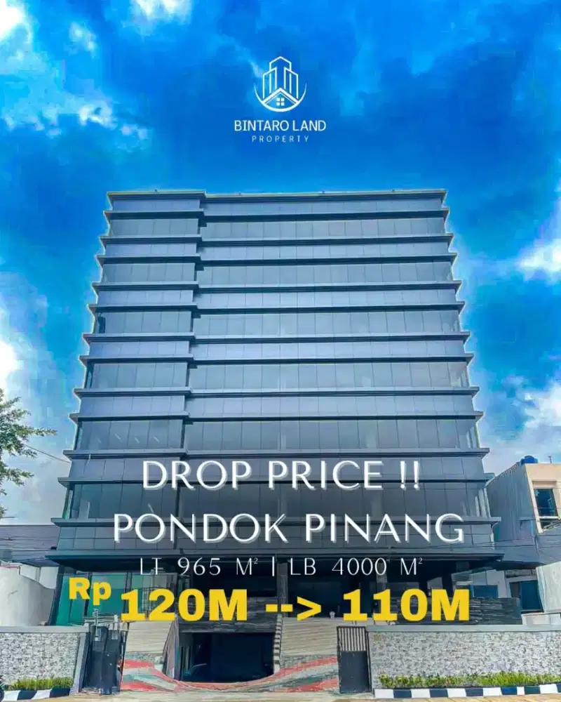 Dijual Gedung baru dekat pintu toll Pondok Pinang Jakarta Selatan