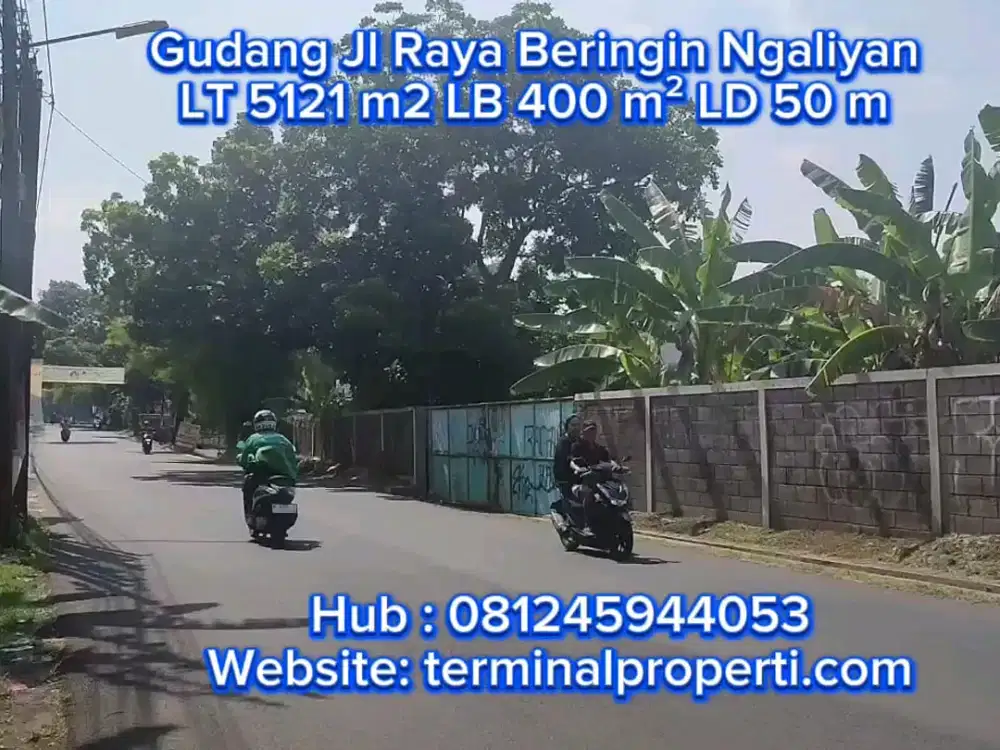 Gudang Dijual Harga Tanah Murah SHM Hak Milik di Jl Raya Beringin  Kec Ngaliyan Semarang Barat