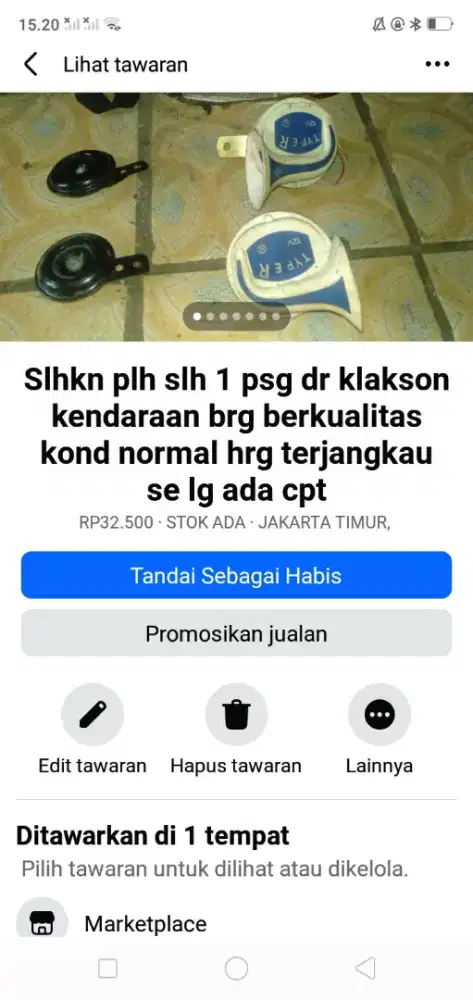 Slhkn plh slh 1 psg dr alat bel sepeda/motor kond hdp hrg murah sj cpt
