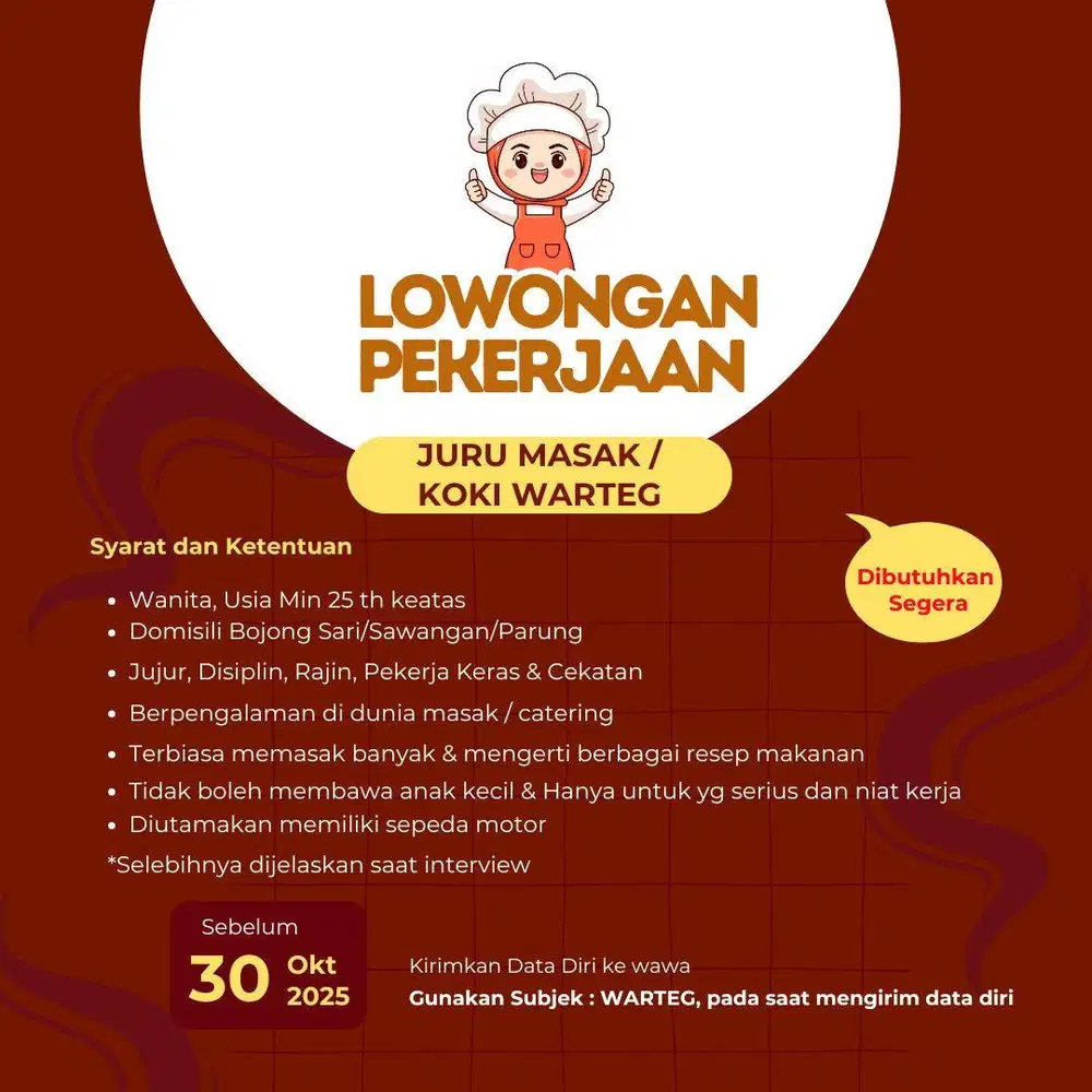 JURU MASAK / KOKI WARTEG
