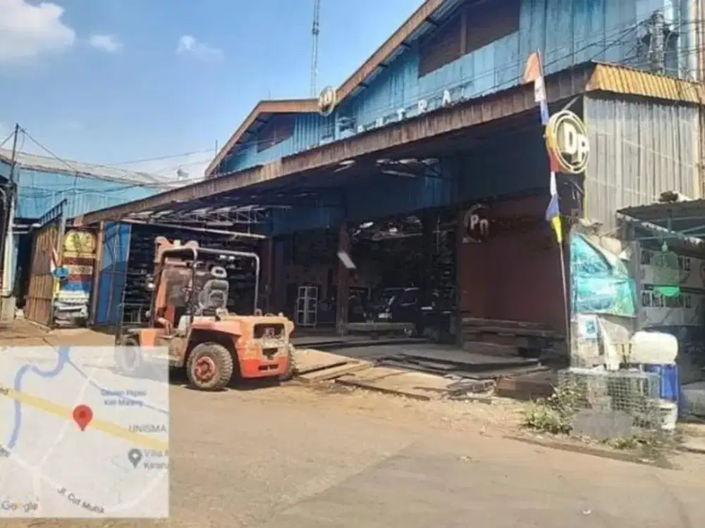 dijual via lelang gudang dan workshop lokasi strategis di rawalumbu bekasi