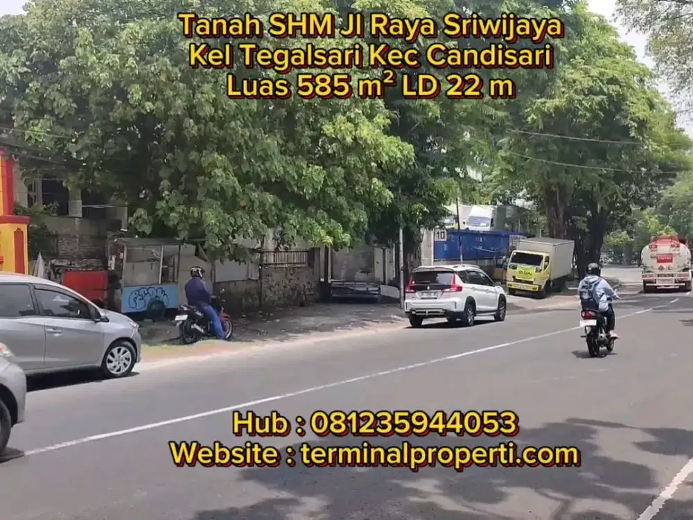 Tanah Dijual Murah  SHM Hak Milik Jl Raya Sriwijaya Dkt Simpang Lima Tengah Kota Semarang