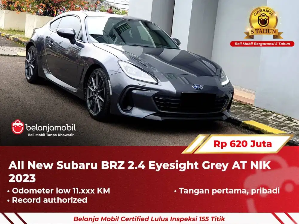 [ GARANSI 5TH ] All New Subaru BRZ 2.4 Eyesight Grey AT 2023/2024