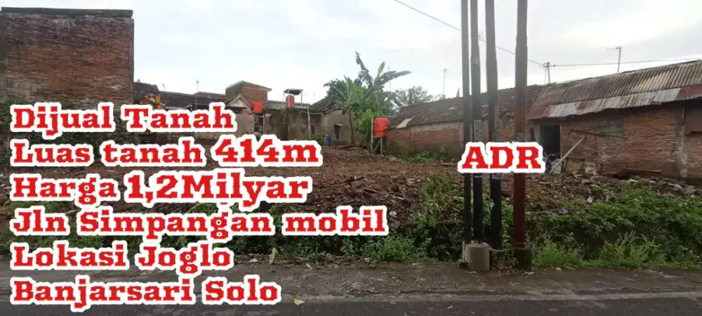 Dijual Tanah Joglo Banjarsari Solo