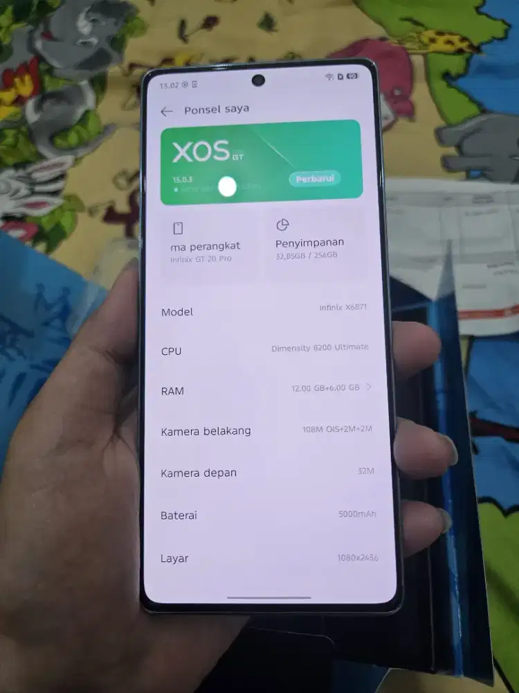 Jual hp Infinix gt 20pro ram 12/256 Gb Fullset ori