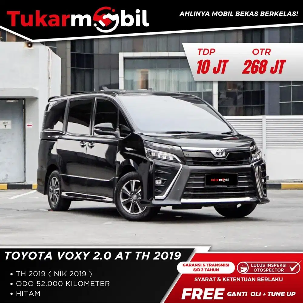 [BERGARANSI] TOYOTA VOXY 2.0 METIK TAHUN 2019 HITAM COKLAT LOW KM