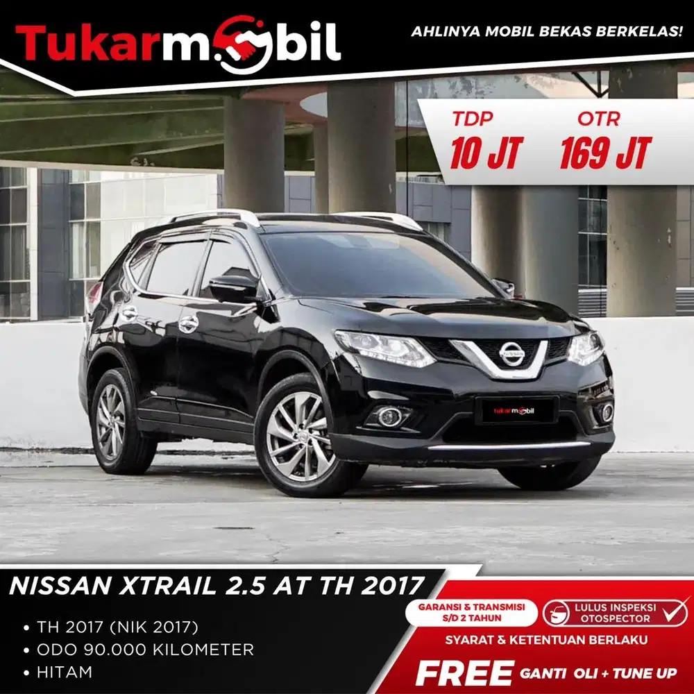 [BERGARANSI] NISSAN XTRAIL 2.5 METIK TAHUN 2017 HITAM PAJAK PANJANG