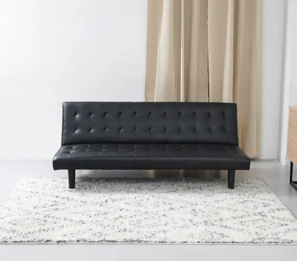 Informa Neo Glasgow Sofa Bed Kulit - Hitam