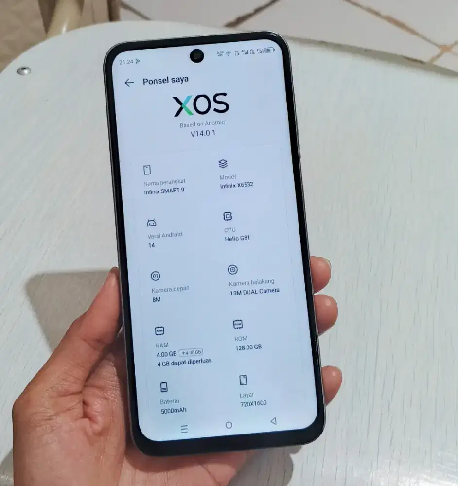 Imfinix Smart 9 ram 4+4/128