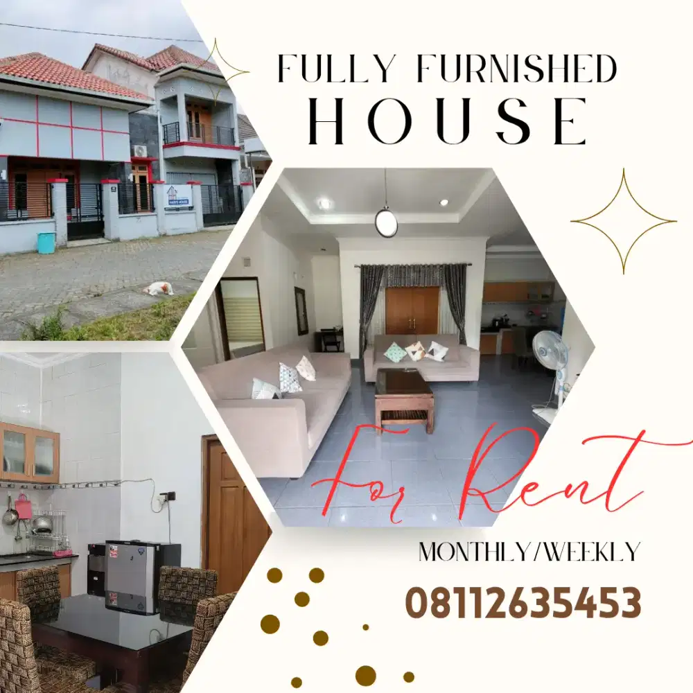 Rumah Sewa Bulanan Full Furnished Jogja