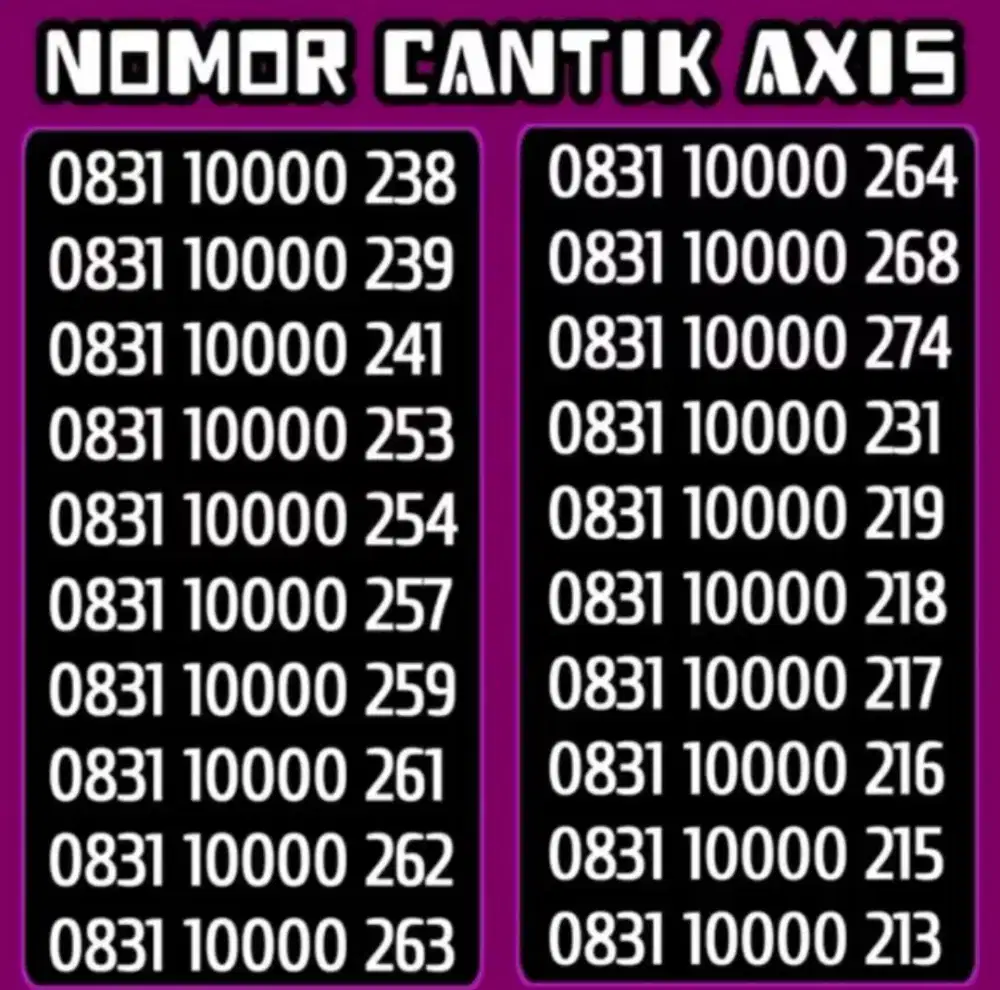 Cek Kartu Perdana Axis Nomor Cantik 1OOOO/Exp 2028 dengan harga Rp47.0