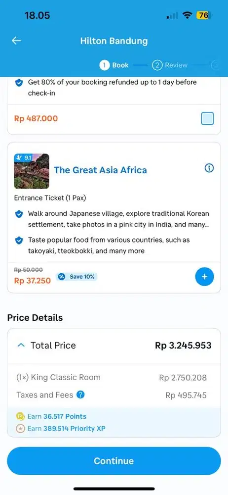 Voucher menginap 2 malam di Hilton Bandung