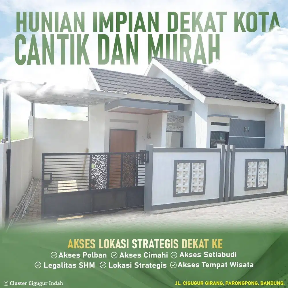 RUMAH HUNIAN MINIMALIS DI DEKAT CIPAGERAN CIMAHI