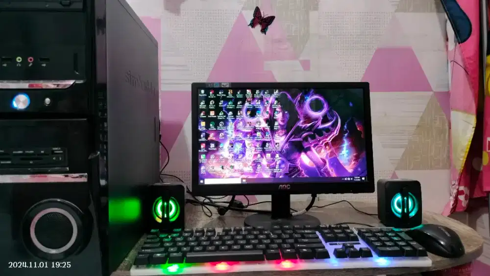 PC GAMING DESIGN + LCD 16 + RAM 8 GB + HD 500 GB + GAMES FILM APP