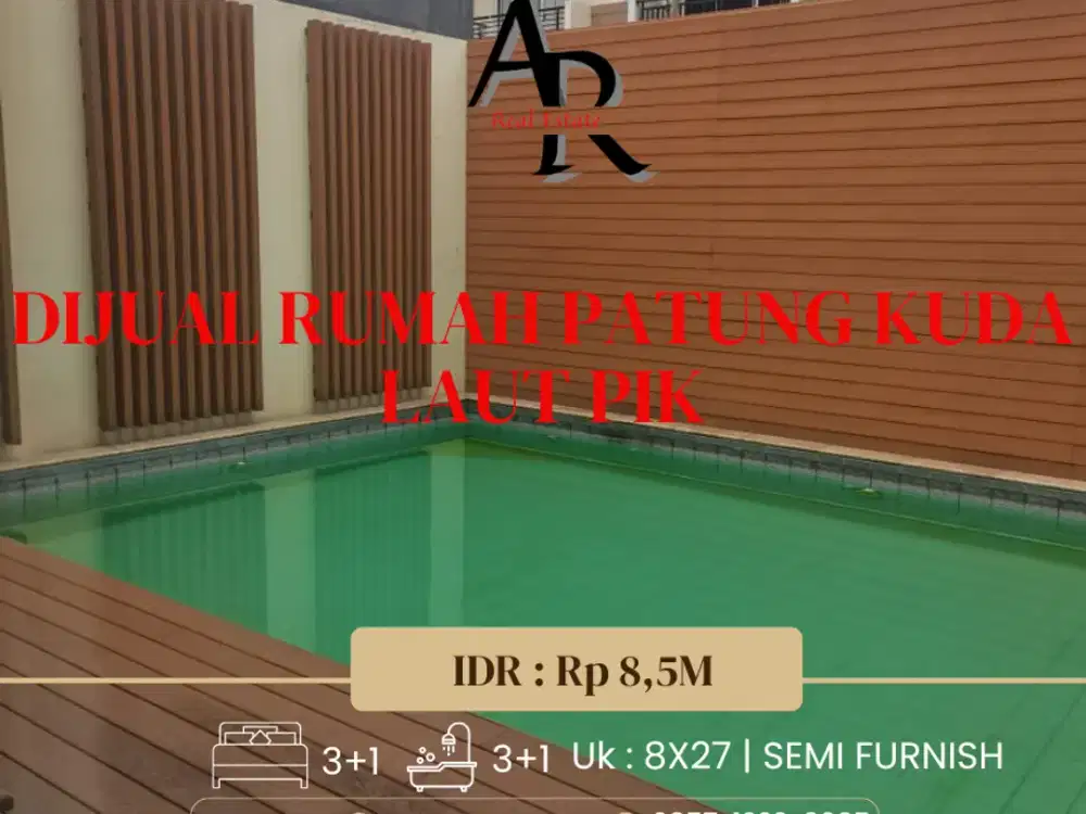DIJUAL CEPAT RUMAH PATUNG KUDA LAUT PIK