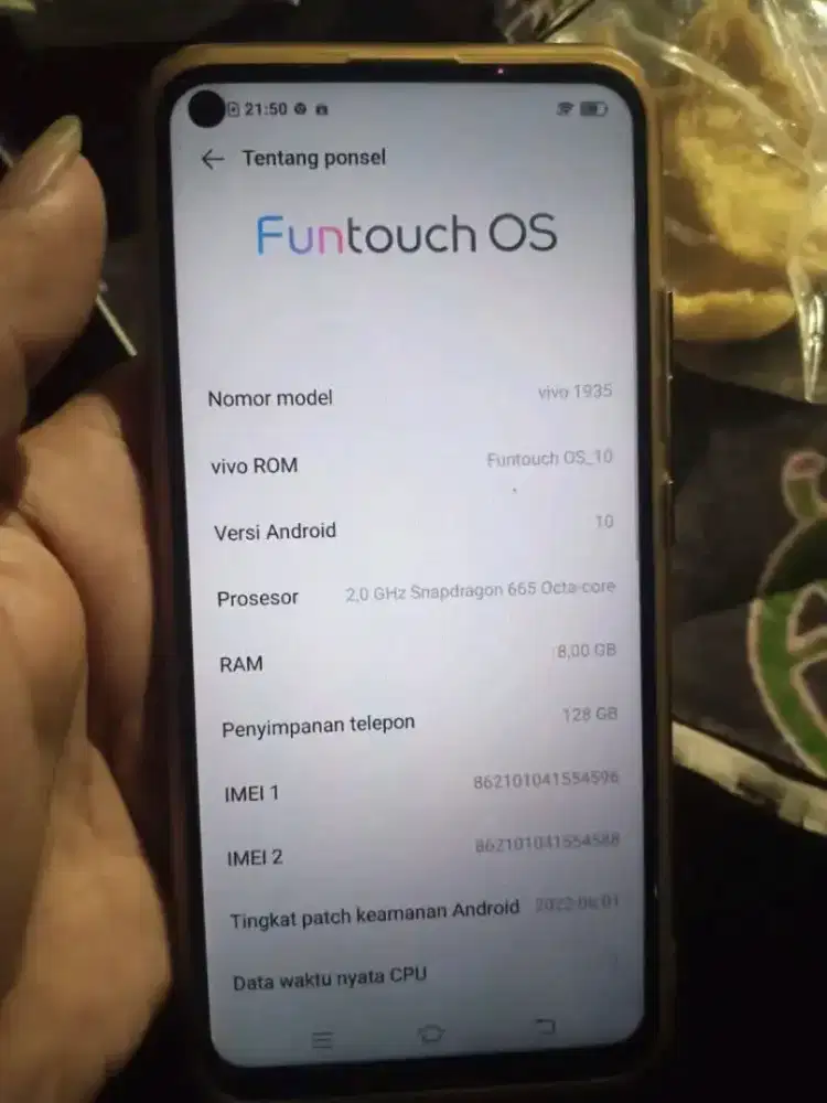 Vivo y50 ram 8/128