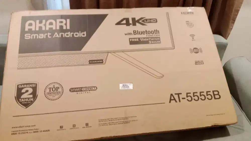 dijual tv akari smart android 55INCH
