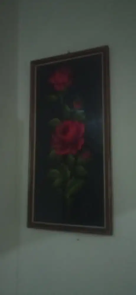 Bunga Mawar lukisan rajut