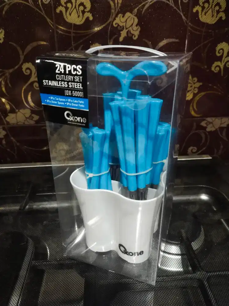 oxone OX5000 sendok garpu set with cover stainless 24pc