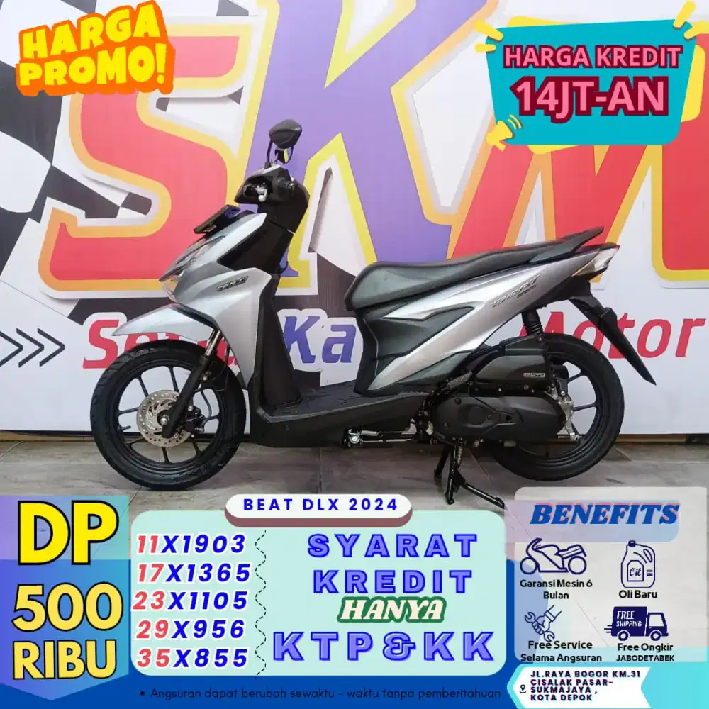 ( beat dlx tahun 2024 DP:500 garansi mesin 6bulan cash