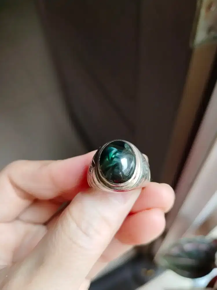 Cincin Batu Green Yellow Saffire Africa 10,2crt
