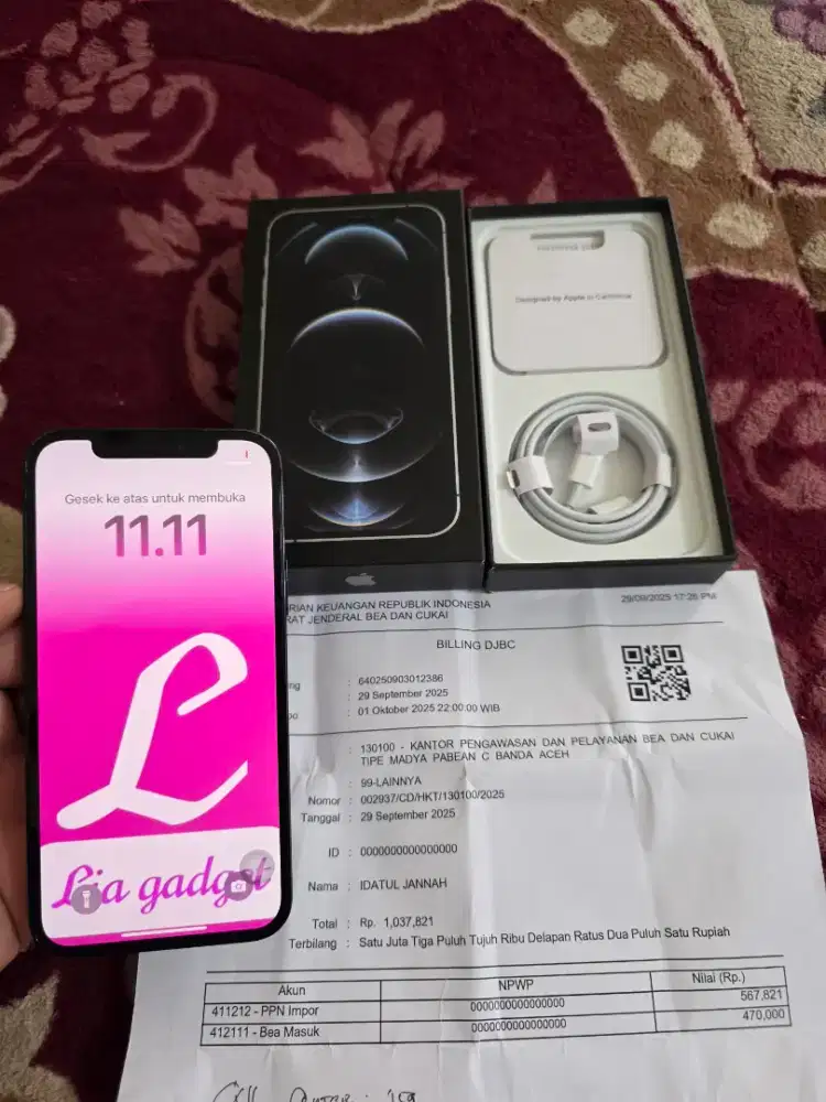 iphone 12 pro 512gb resmi bea cukai,imei udh terdaftar bea cukai,fulse