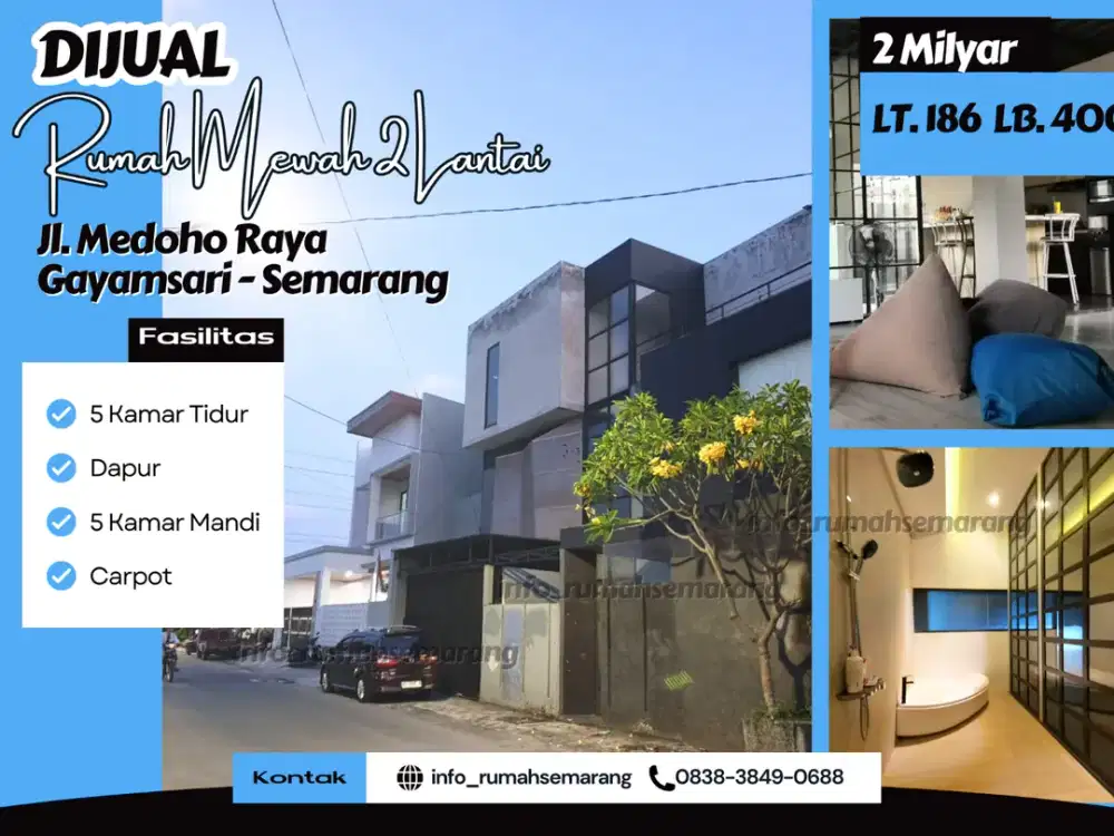 Rumah Mewah Modern Siap Huni di Jl. Medoho Raya Semarang – Lokasi Premium
