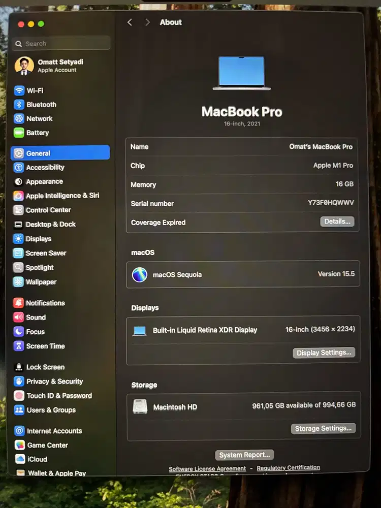 Macbook M1 pro 16 inch 2021 16/1TB - Nego