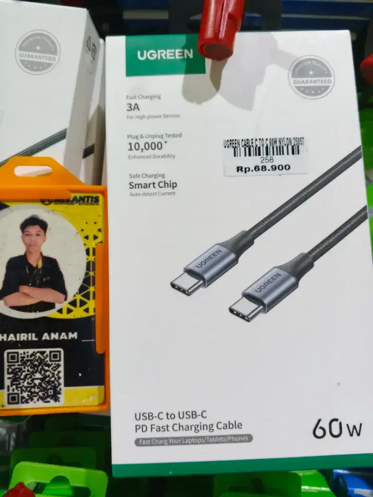 KABEL UGREEN C TO C NYLON 60W