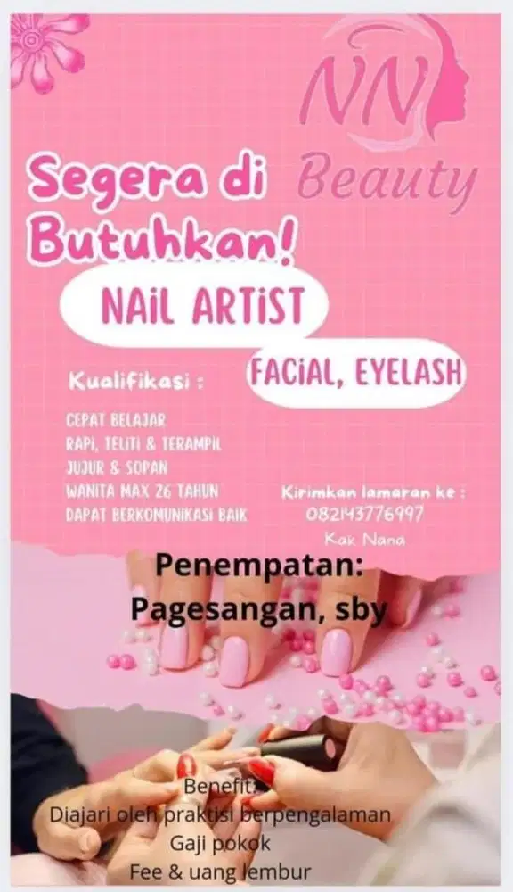Asisten nail eyelash facial salon