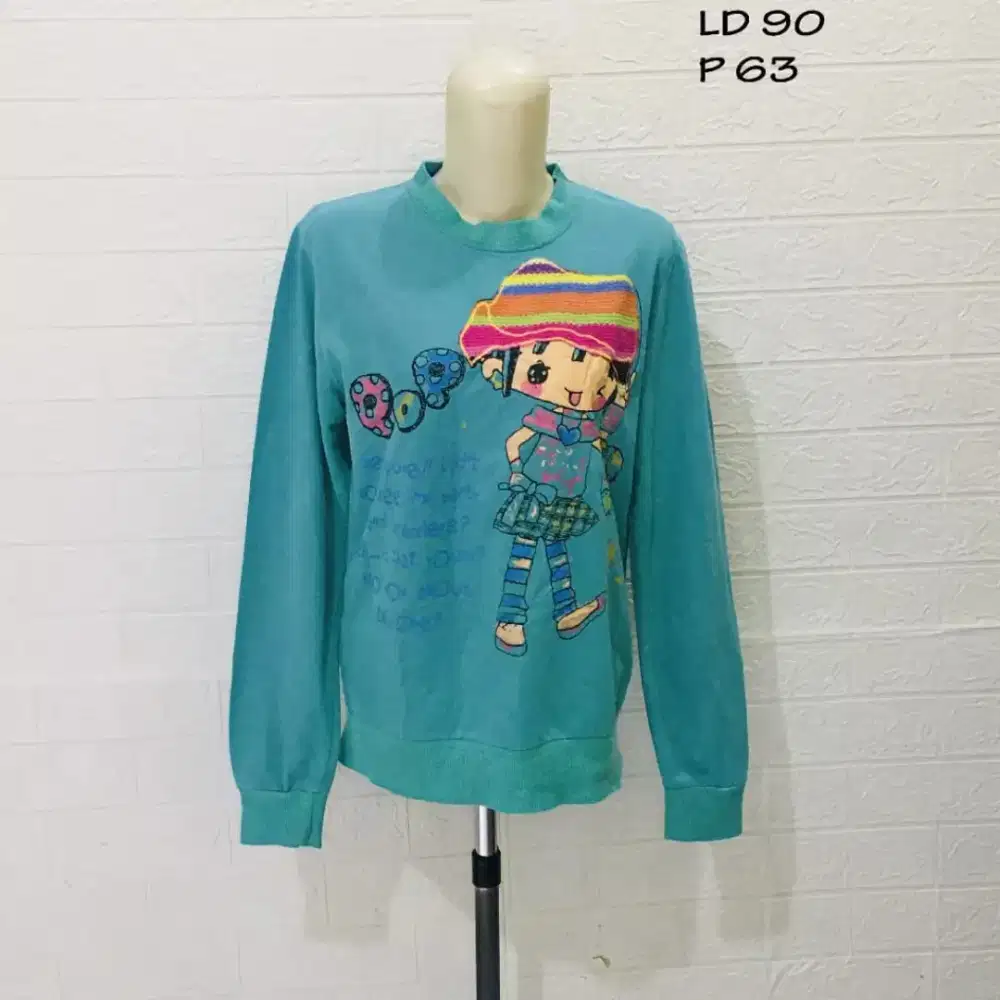 Atasan wanita lengan panjang motif cw