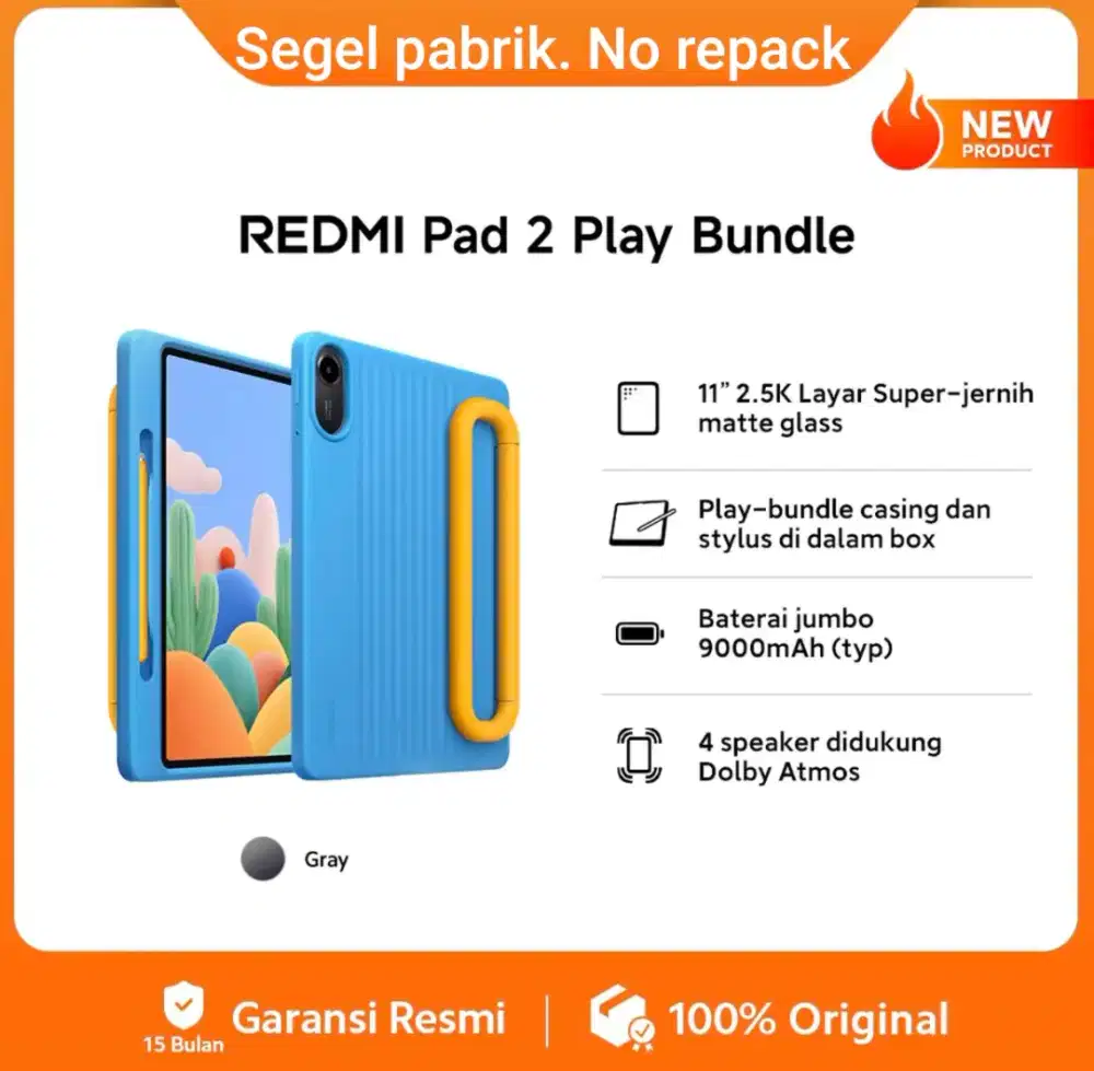 Redmi pad 2 play bundle. Baru. Segel pabrik. Garansi resmi 15 bulan