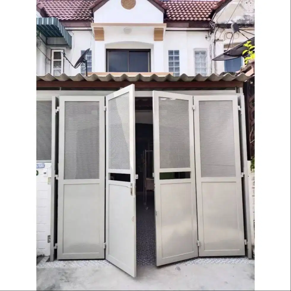 pagar rumah lipat warna putih bahan plat kualitas super