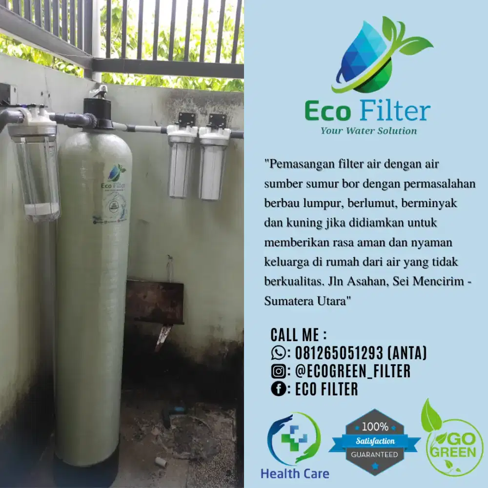 Filter air sumur yang berbau, berminyak dan menguning jika didiamkan