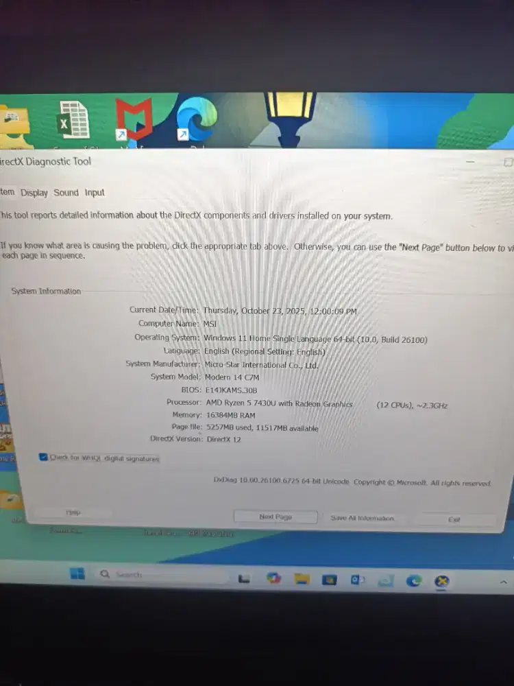 Laptop msi modern 14 c7m