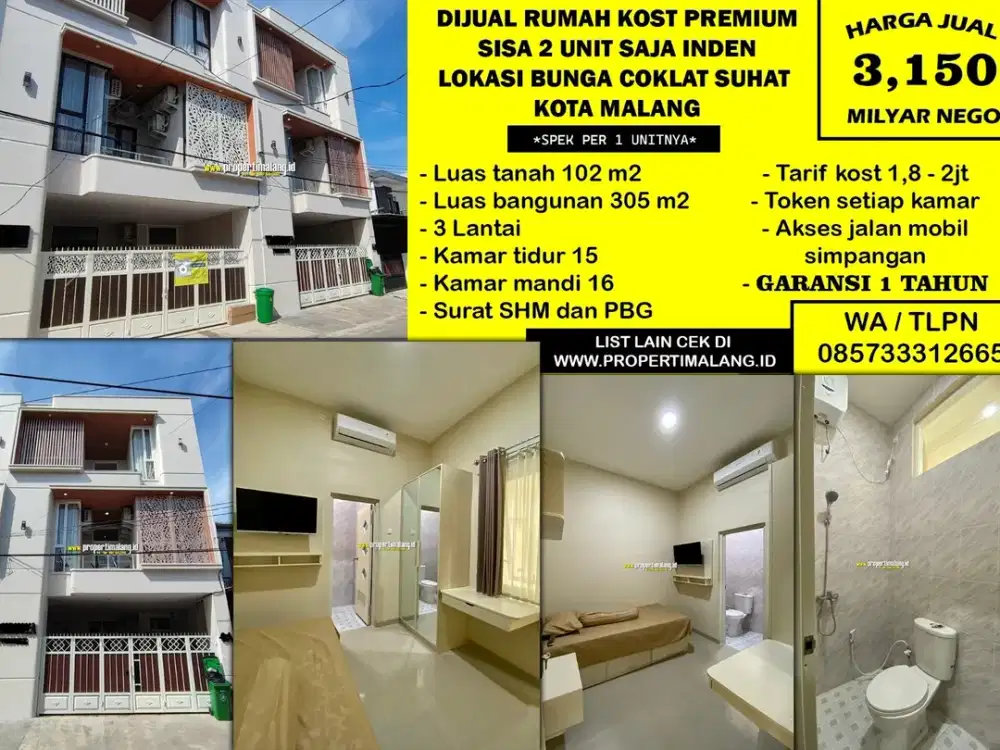 Rumah kos lokasi jalan bunga coklat suhat