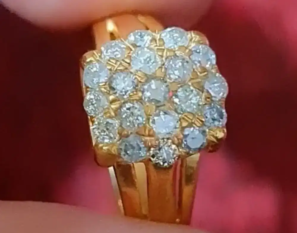 Cincin Perak Berlian Mewah 0.60 Ct – Desain Elegan Ukuran 12