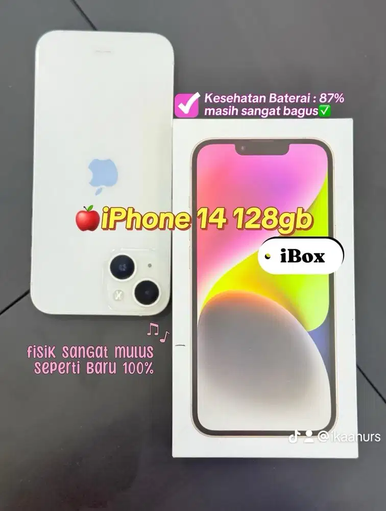 iPhone 14 128Gb Mulus 100% iBox BH 87%