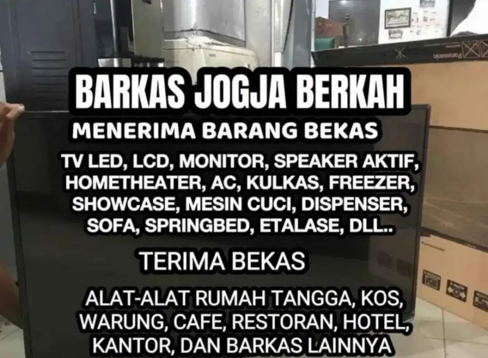 Dibeli barang bekas TV Kulkas freezer showcase mesin cuci Speaker AC