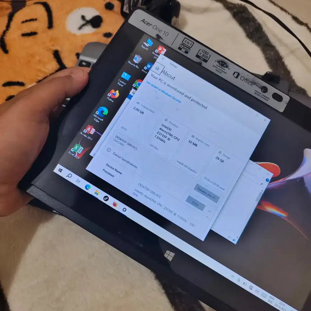 LAPTOP ACER ONE 10 RAM 2GB HDD 500GB LAYAR 10 INCH MINI LAYAR SENTUH