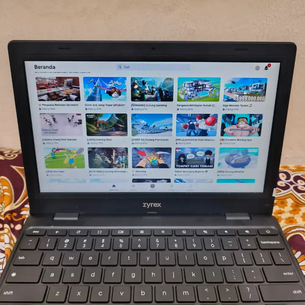 LAPTOP MEREK ZYREX CHROMEBOOK RAM 4/32GB LAYAR 12 INCH SLIM