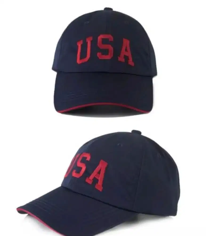 Topi Polo Original Navy USA logo