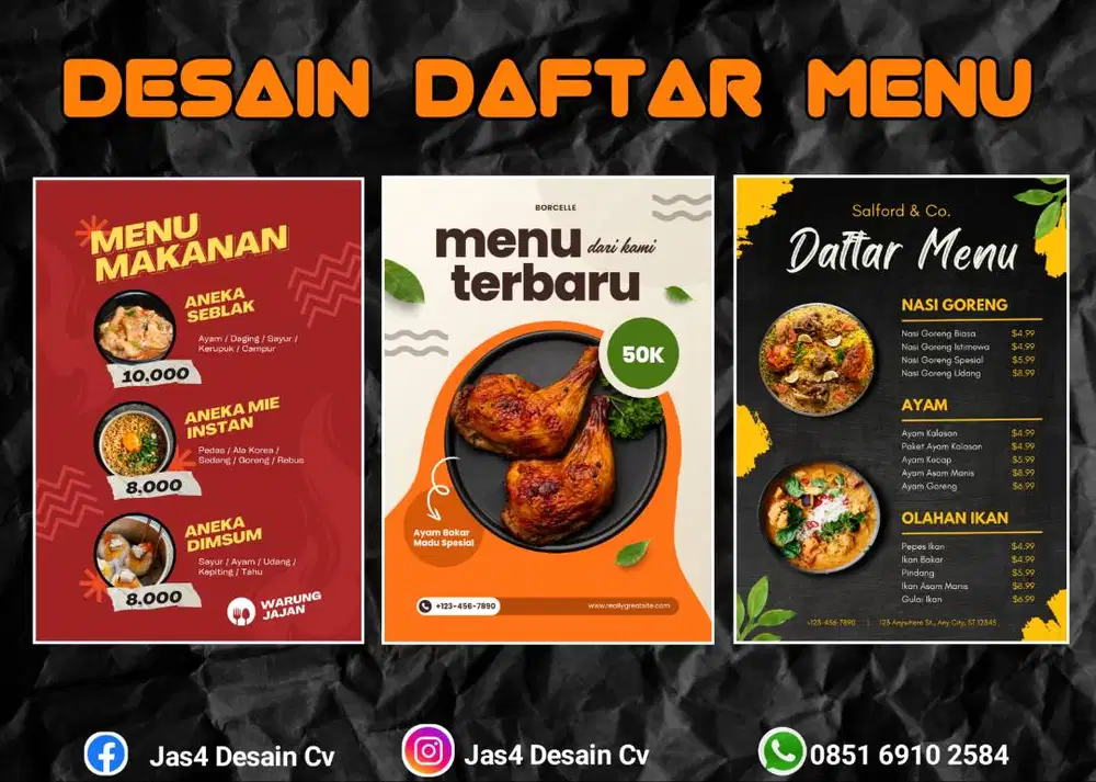 Desain Daftar Menu