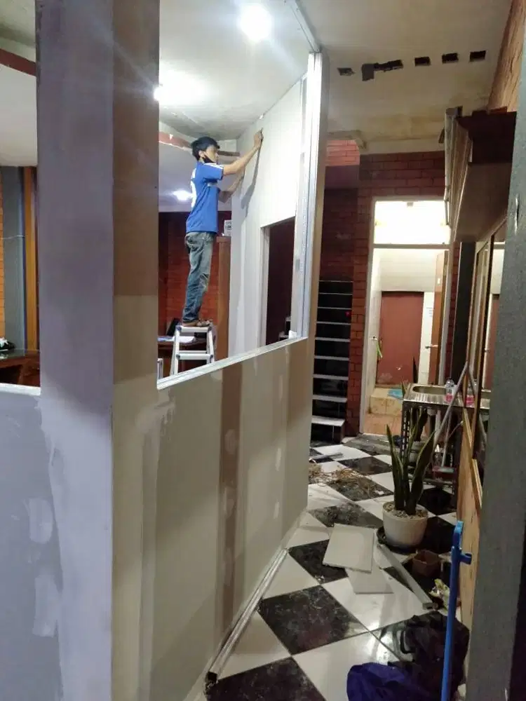 Plafon - Partisi GRC Gypsum + Kusen Aluminium - Alumunium - WPC - PVC