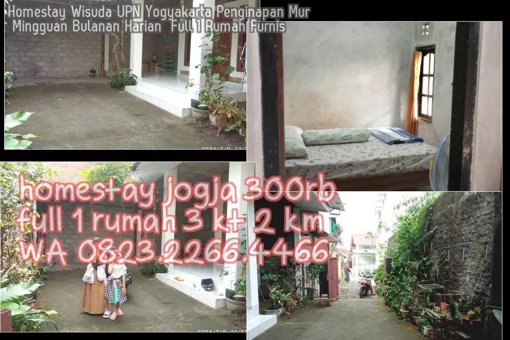 Homestay Wisuda UPN Yogyakarta Penginapan Mur Mingguan Bulanan Harian