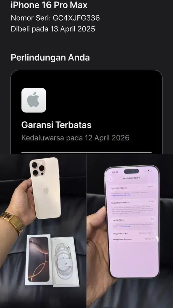 iphone 16 promax 256 garansi on ibox!!